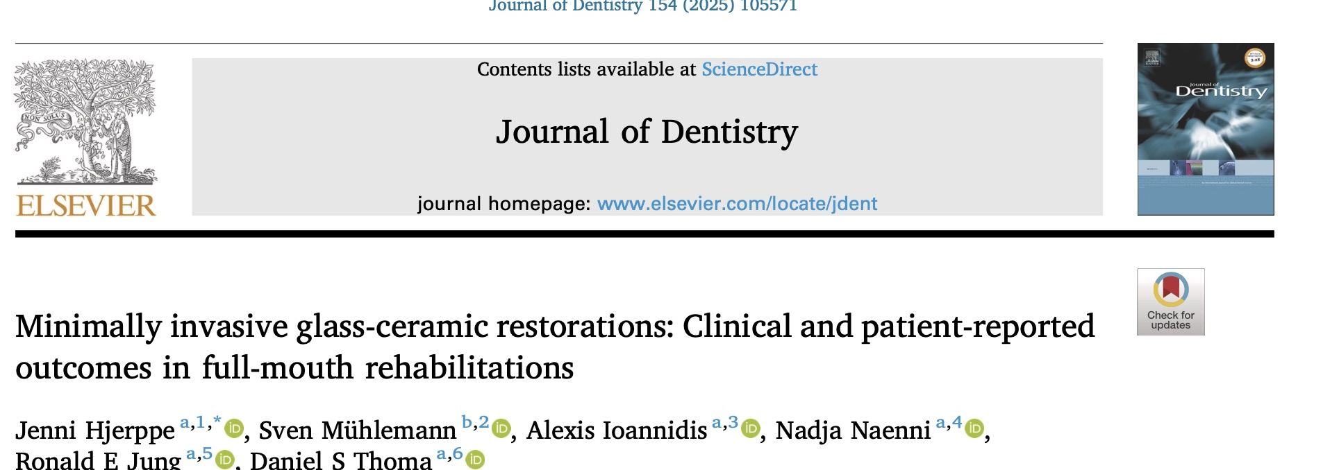 Artikel zum Langzeitverhalten von Veneers und minimal invasiven Seitenzahnrestaurationen